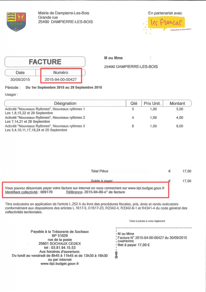 Exemple de facture